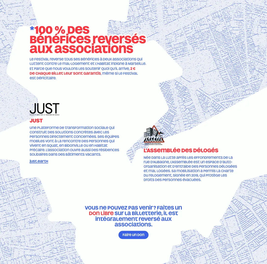 Section « Associations » du site, à plat