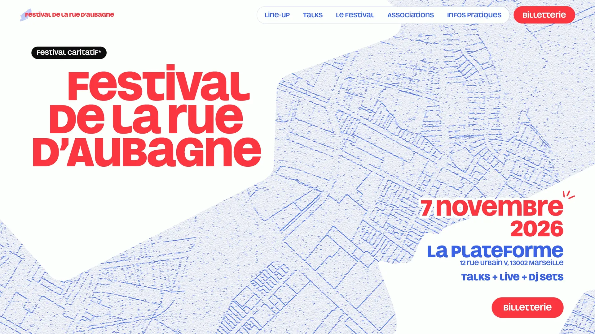 Festival de la rue d’Aubagne, premier écran du site